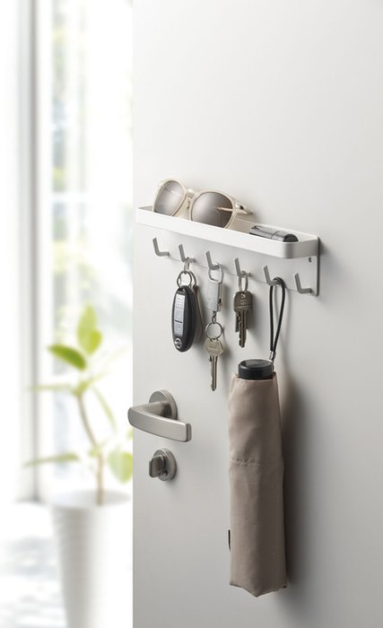 Магнитная ключница Smart белого цвета с отделением для хранения - лучшие Ключницы в INMYROOM