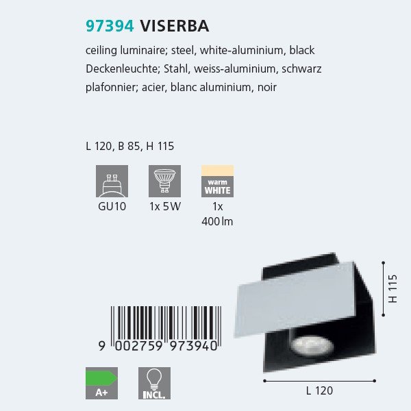 Светильник точечный Viserba черного цвета - лучшие Накладные споты в INMYROOM