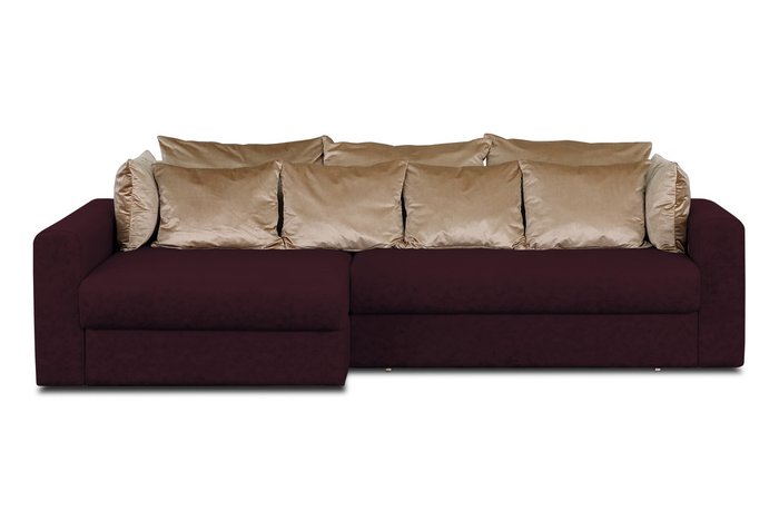 Угловой диван-кровать Мэдисон Черри бордового цвета