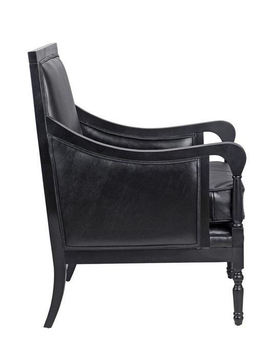 Классическое кресло Colin black leather черного цвета - лучшие Интерьерные кресла в INMYROOM