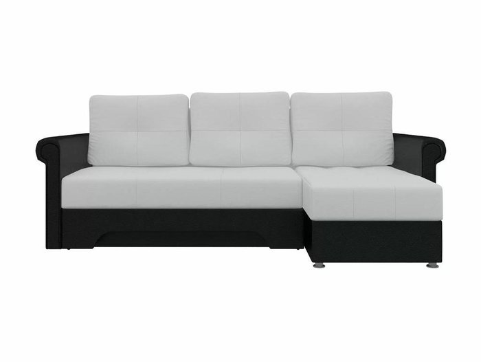 Угловой диван-кровать Леон бело-черного цвета (экокожа) - купить Угловые диваны по цене 34990.0