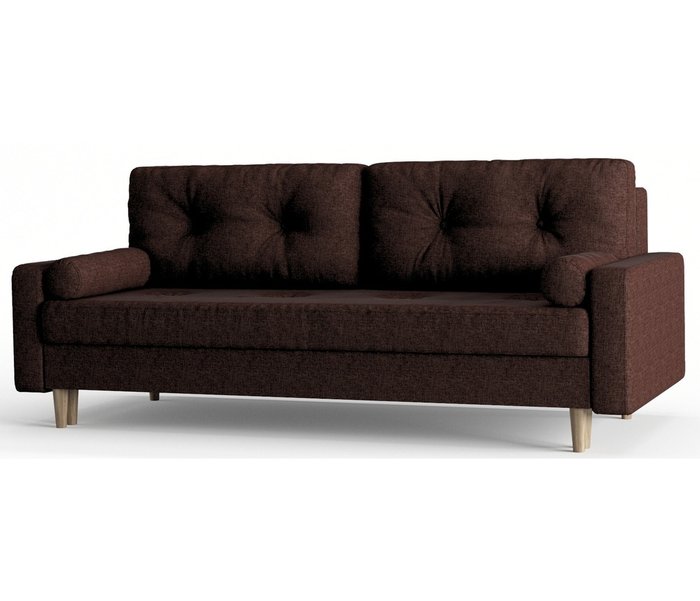 Диван-кровать из рогожка Basel коричневого цвета