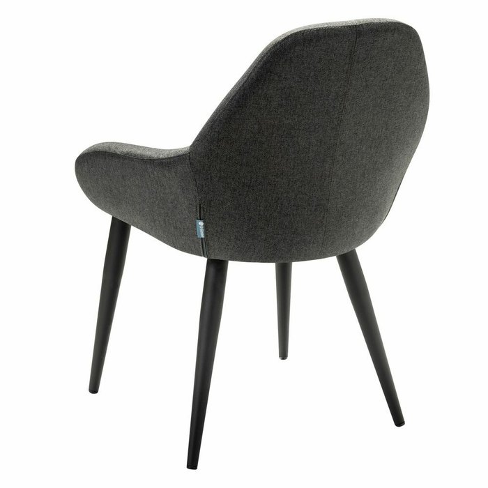 Стул-кресло Kent тёмно-серого цвета с черными ножками - лучшие Обеденные стулья в INMYROOM