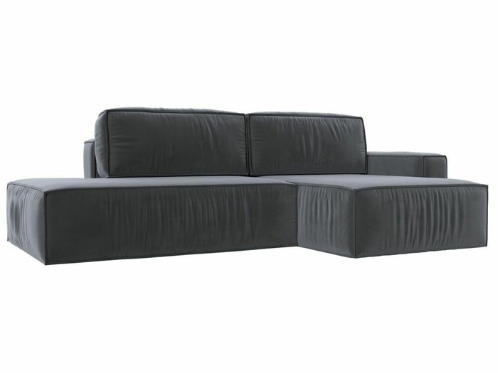 Угловой диван-кровать Прага модерн серого цвета правый угол