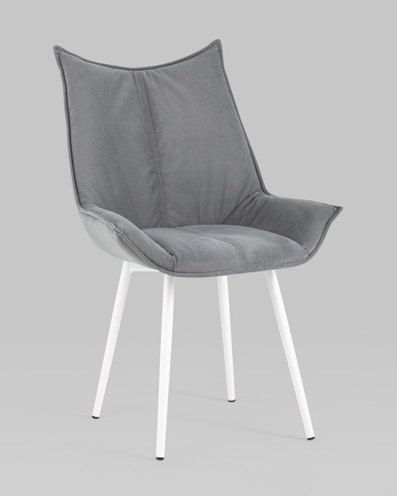 Стул Осло серого цвета на белых ножках - купить Обеденные стулья по цене 8990.0