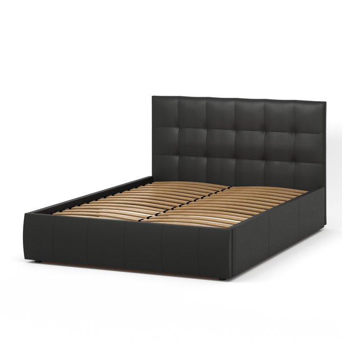 Кровать Венера-2 140х200 черного цвета с подъемным механизмом (экокожа) - купить Кровати для спальни по цене 23056.0