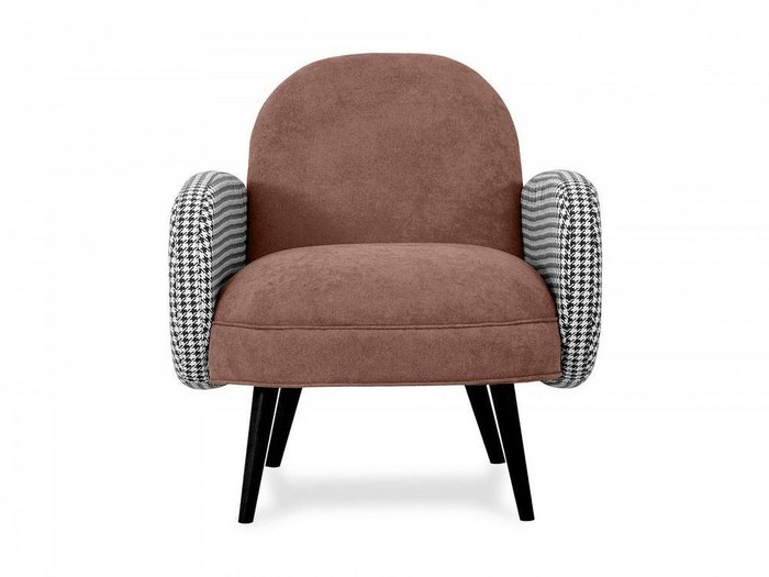 Кресло Bordo коричневого цвета с черными ножками  - купить Интерьерные кресла по цене 38100.0
