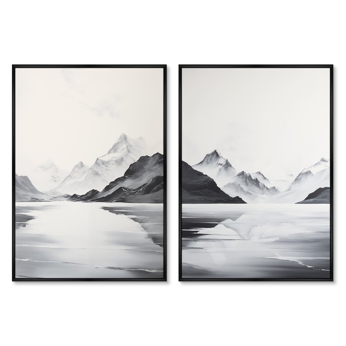 Набор из двух репродукций картин Landscape collection, Reflection, 2024г.