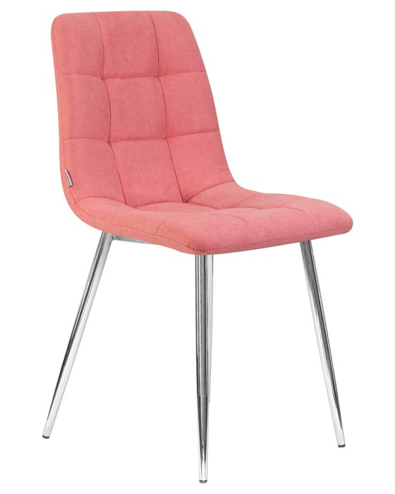 Стул обеденный Alex розового цвета с ножками цвета хром - купить Обеденные стулья по цене 5600.0
