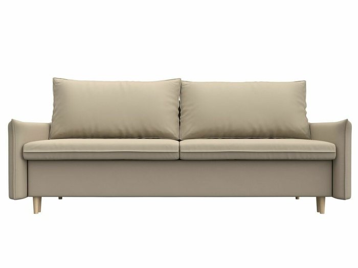 Прямой диван-кровать Хьюстон бежевого цвета (экокожа) - купить Прямые диваны по цене 52999.0