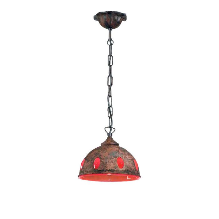 Подвесной светильник Sylcom из стекла красного цвета