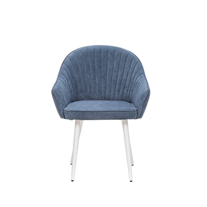 Стул вращающийся Вайд синего цвета с белыми ножками - купить Обеденные стулья по цене 11550.0