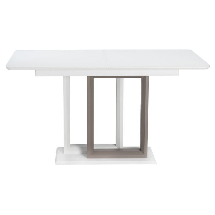 Раздвижной обеденный стол Санса серо-белого цвета - лучшие Обеденные столы в INMYROOM
