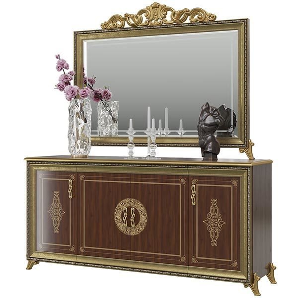 Комод с зеркалом Версаль коричневого цвета