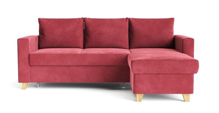 Угловой диван-кровать Эмилио красного цвета