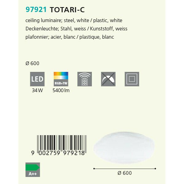 Светильник потолочный Totari-C белого цвета - лучшие Потолочные светильники в INMYROOM