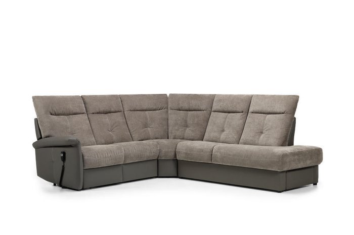 Угловой диван с реклайнером Versailles серого цвета