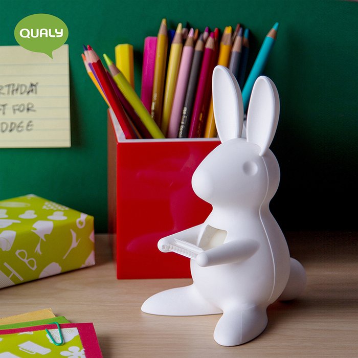 Диспенсер для скотча настольный bunny белый - купить Декоративные коробки по цене 1182.0
