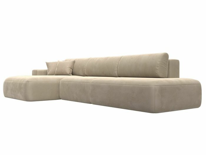 Угловой диван-кровать Лига 036 Модерн Лонг бежевого цвета левый угол - лучшие Угловые диваны в INMYROOM
