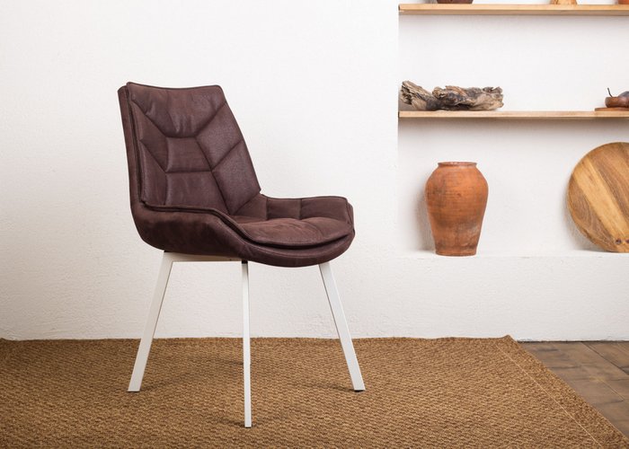 Стул с поворотным механизмов Capella темно-коричневого цвета - купить Обеденные стулья по цене 11490.0