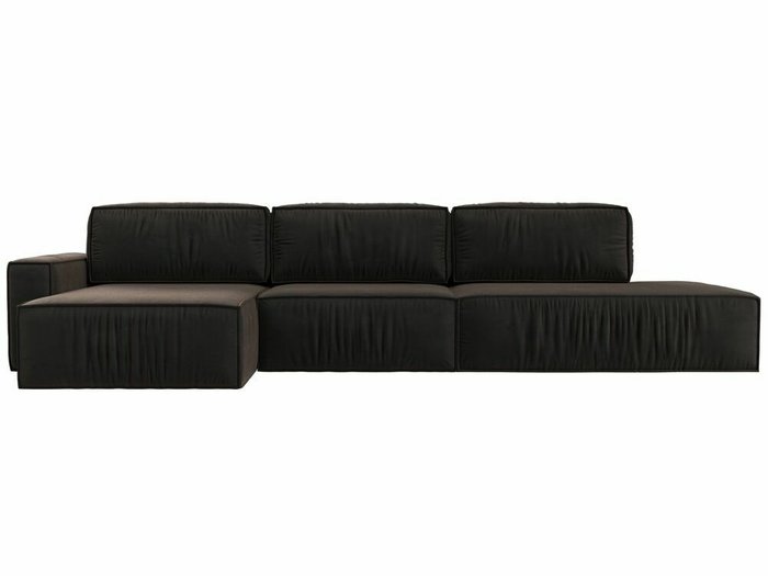 Угловой диван-кровать Прага модерн лонг коричневого цвета левый угол - купить Угловые диваны по цене 105999.0