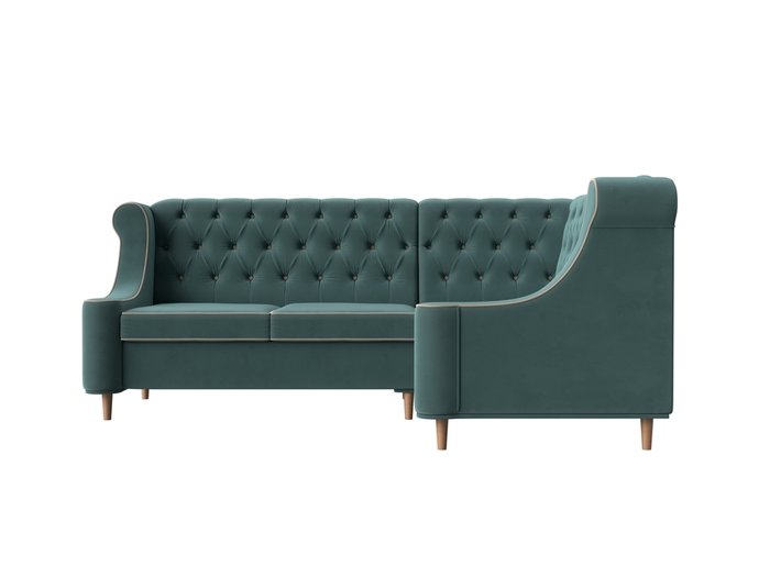 Угловой диван Бронкс бирюзового цвета правый угол - купить Угловые диваны по цене 64999.0