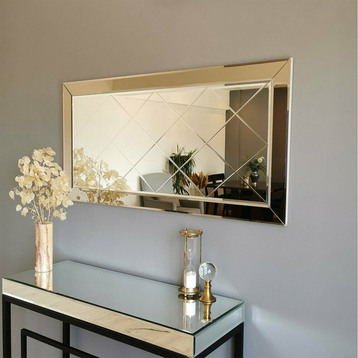 Настенное зеркало 65х130 в раме серебристого цвета - лучшие Настенные зеркала в INMYROOM