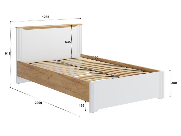 Кровать Эмилия 120х200 бело-бежевого цвета - лучшие Кровати для спальни в INMYROOM