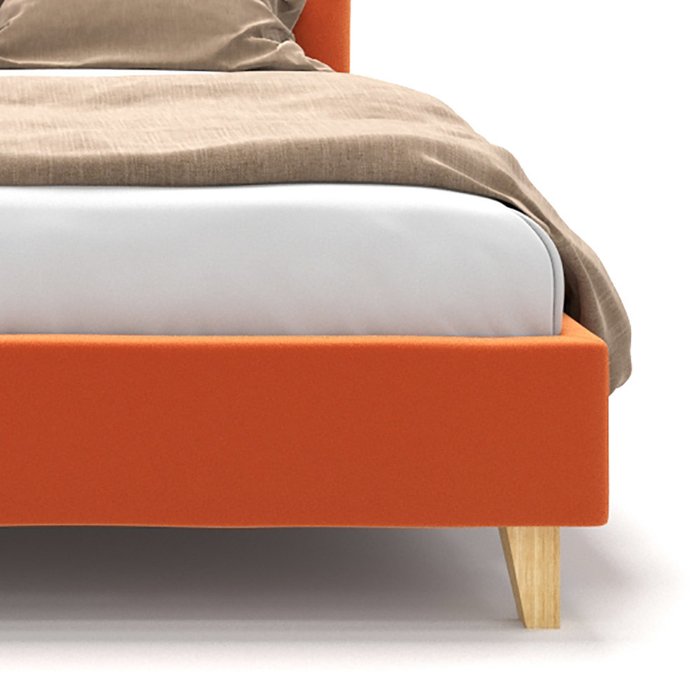 Кровать Emily оранжевого цвета на ножках 180х200 - лучшие Кровати для спальни в INMYROOM