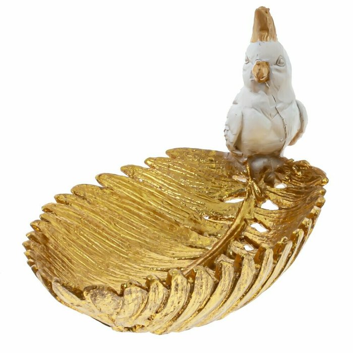 Декоративное блюдо Птица бело-золотого цвета - лучшие Аксессуары для кухни в INMYROOM