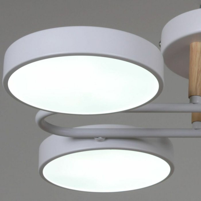 Потолочная люстра 03322-0.3-06 WH+WOOD (акрил, цвет белый) - купить Потолочные люстры по цене 6350.0 Потолочная люстра 03322-0.3-06 WH+WOOD (акрил, цвет белый) - купить Потолочные люстры по цене 6350.0