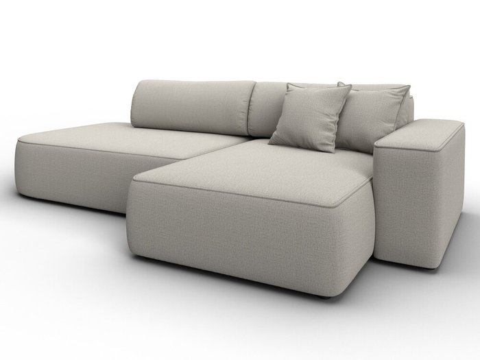 Угловой диван-кровать Лига-065 светло-бежевого цвета правый  Угловой диван-кровать Лига-065 светло-бежевого цвета правый