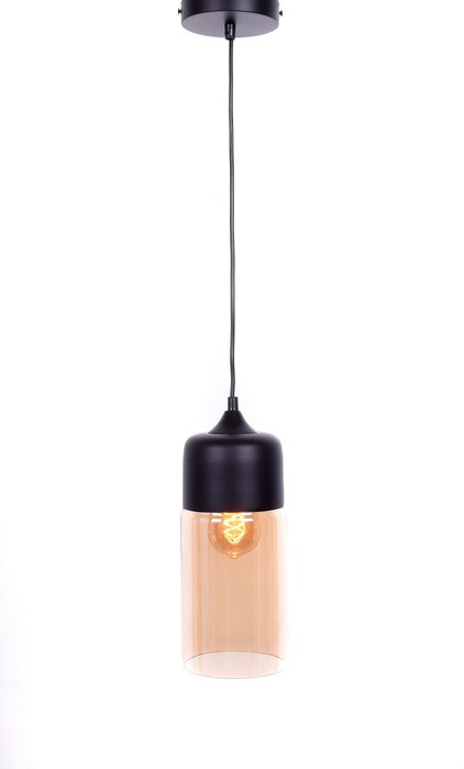 Подвесной светильник Zenia с янтарным плафоном