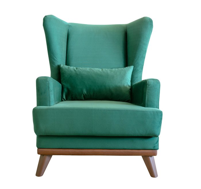 Кресло Оскар в обивке из велюра зеленого цвета - купить Интерьерные кресла по цене 13242.0