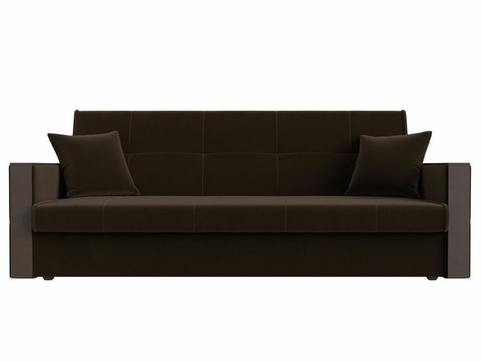 Прямой диван-книжка Валенсия коричневого цвета - купить Прямые диваны по цене 26999.0