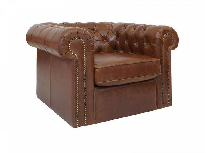 Кресло Chesterfield коричневого цвета - купить Интерьерные кресла по цене 164160.0