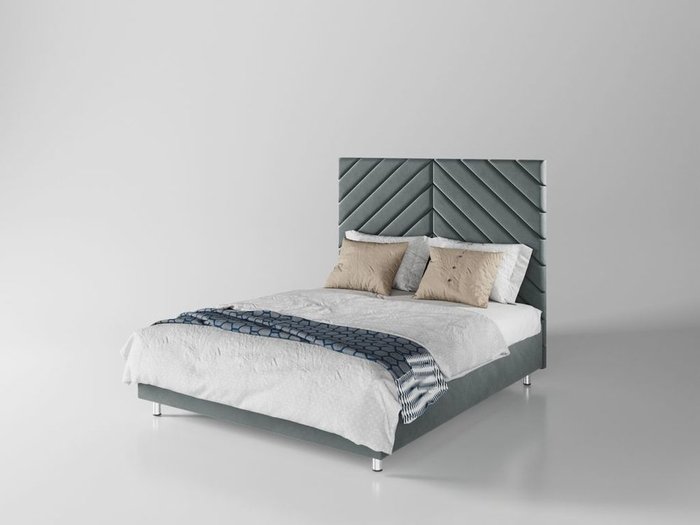 Кровать Мичиган 200х200 серого цвета  с подъемным механизмом