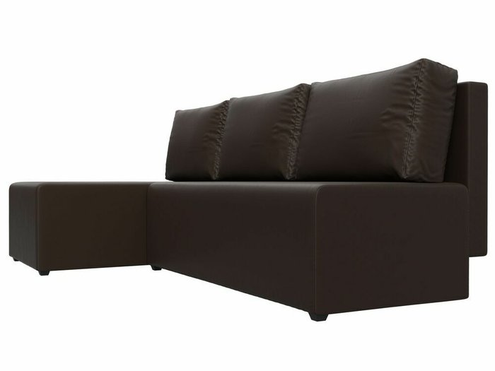 Угловой диван-кровать Поло коричневого цвета (экокожа) левый угол - лучшие Угловые диваны в INMYROOM
