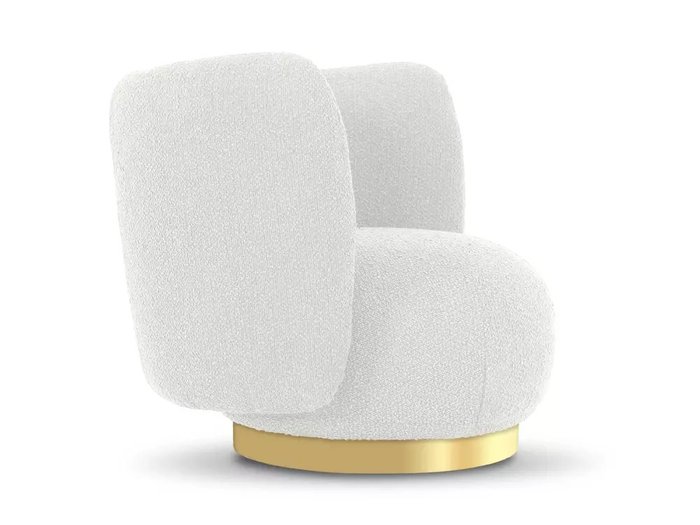 Кресло вращающееся Lucca белого цвета с золотым основанием - лучшие Интерьерные кресла в INMYROOM