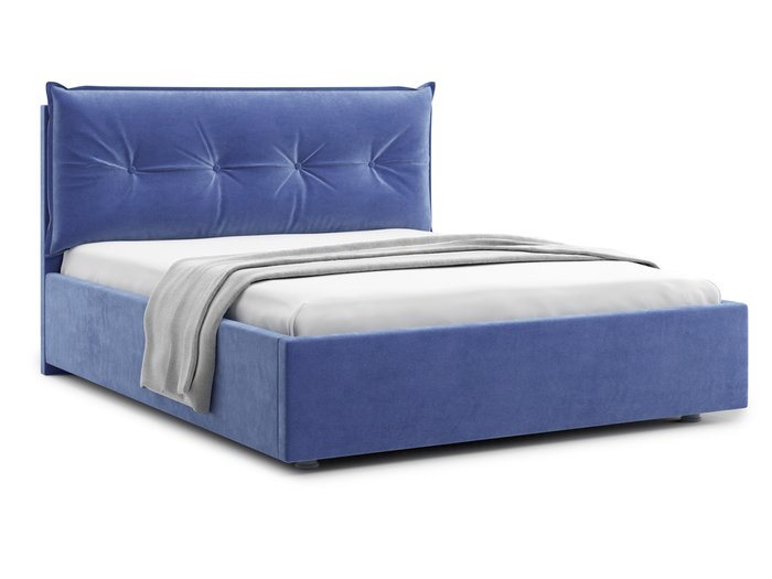 Кровать Cedrino 180х200 синего цвета с подъемным механизмом 