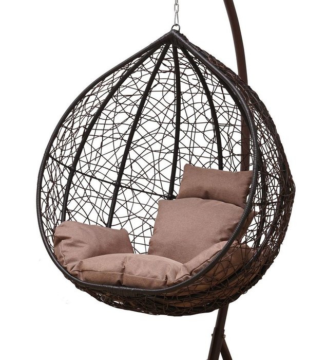 Большое подвесное кресло Gusto brown коричневого цвета - лучшие Садовые кресла в INMYROOM