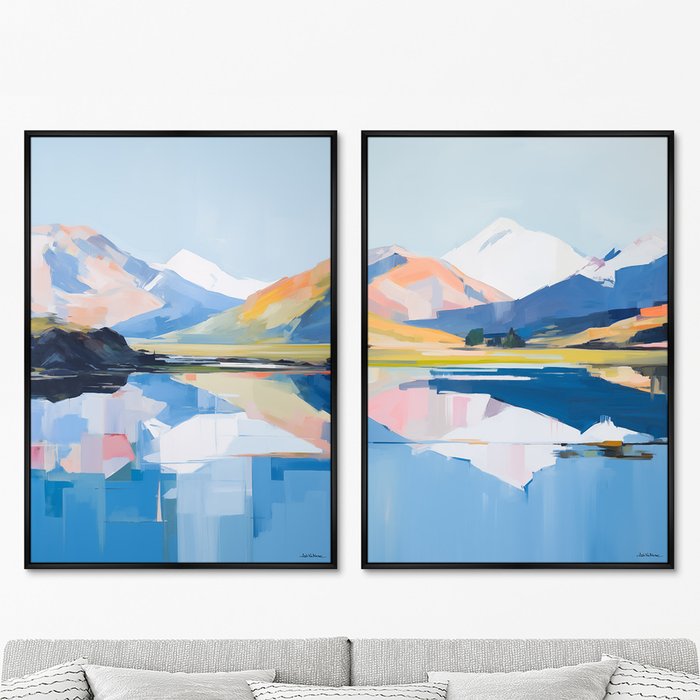 Набор из двух репродукций картин Landscape collection, The Reflection, 2024г. - купить Картины по цене 49998.0