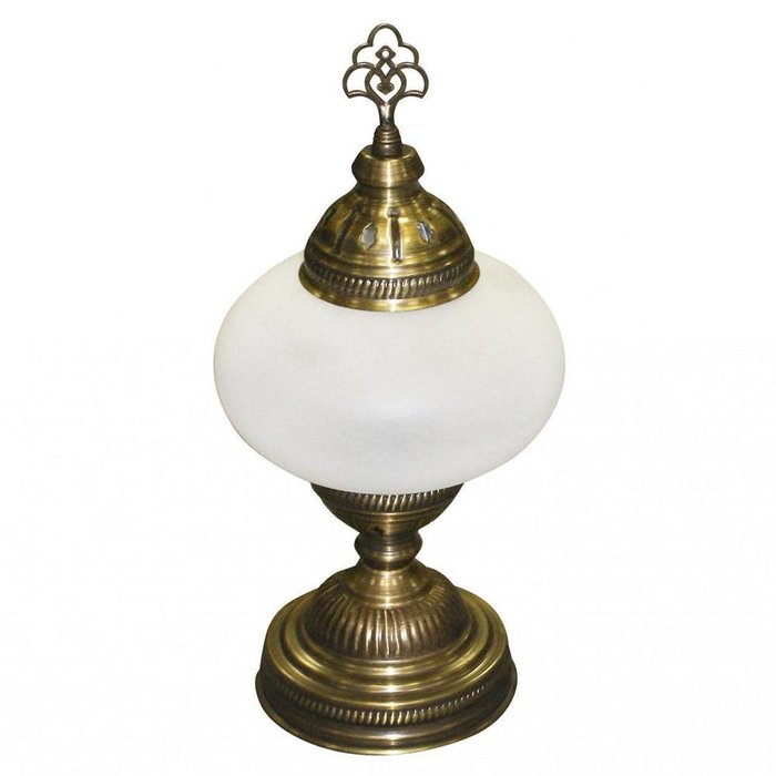 Настольная лампа Осман с белым плафоном 