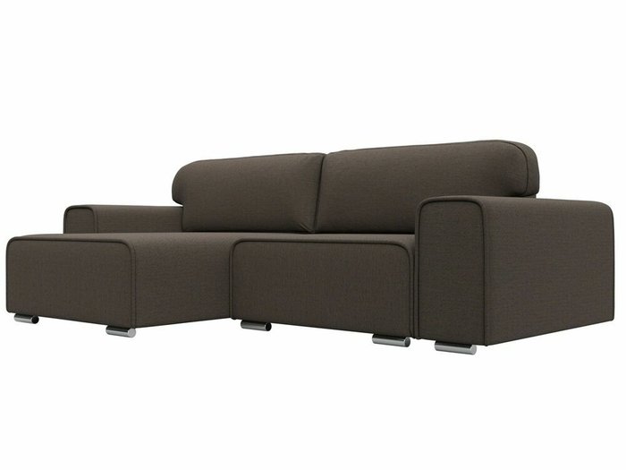 Угловой диван-кровать Лига 029 коричневого цвета левый угол
