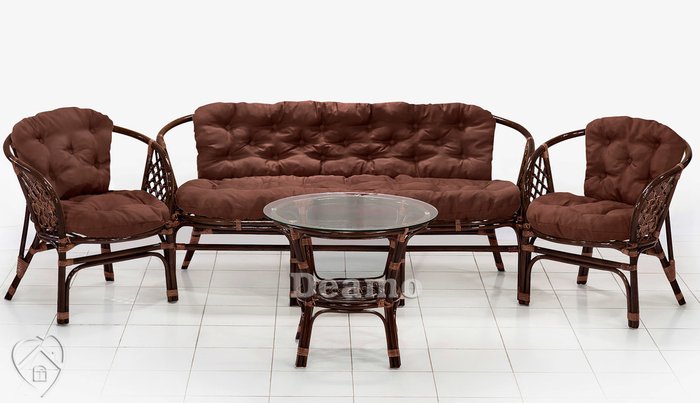 Комплект мебели Багамы XL коричневого цвета - купить Комплекты для сада и дачи по цене 48900.0