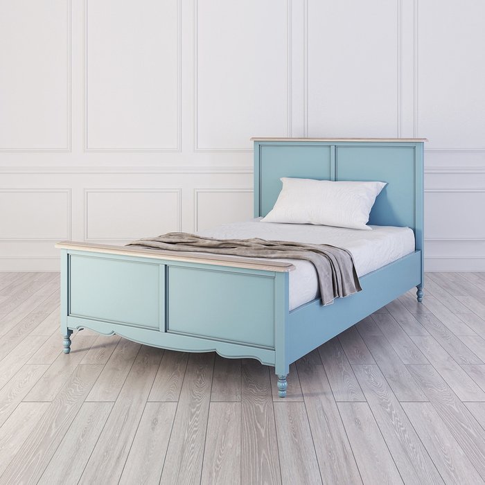 Кровать односпальная Leblanc голубого цвета 120х200 - купить Кровати для спальни по цене 152240.0