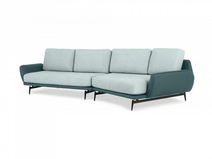 Угловой диван правый Ispani бирюзово-зеленого цвета - купить Угловые диваны по цене 165420.0