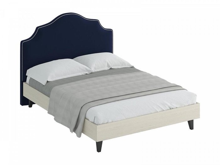 Кровать Queen Victoria со спинкой темно-синего цвета 160х200