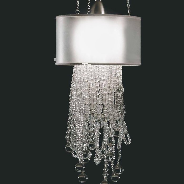 Подвесной светильник BAGA с прозрачными подвесками и кристаллами  - купить Подвесные светильники по цене 84120.0