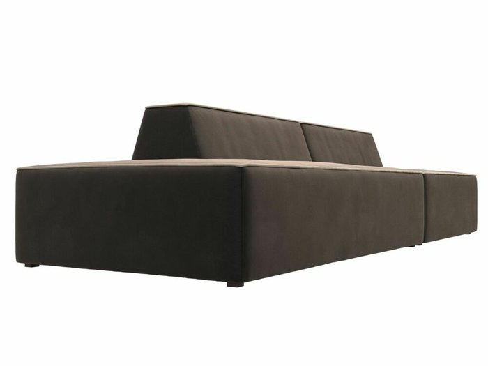Прямой модульный диван Монс Модерн коричневого цвета с бежевым кантом левый - лучшие Прямые диваны в INMYROOM